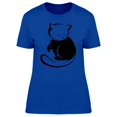 thumbnail image 1 of Silhouette Of Cute Cat T-Shirt Women -Image by Shutterstock, Female x-Large, 1 of 2