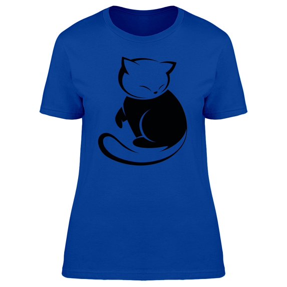 Silhouette Of Cute Cat Tee Women's -Image by Shutterstock