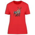 thumbnail image 1 of Silhouette Of Deer Family T-Shirt Women -Image by Shutterstock, Female XX-Large, 1 of 2