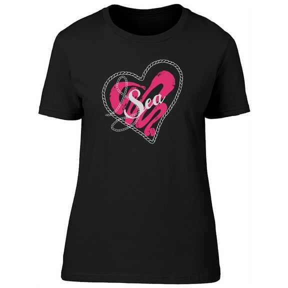 Silhouette Of Heart Sea T-Shirt Women -Image by Shutterstock, Female x-Large