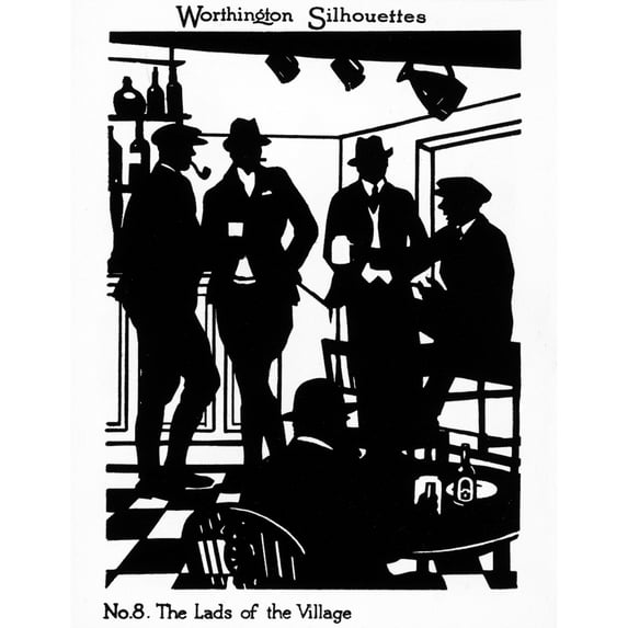 Silhouette Of Men In A Pub Poster Print By ®H L Oakley Mary Evans (24 X 36)