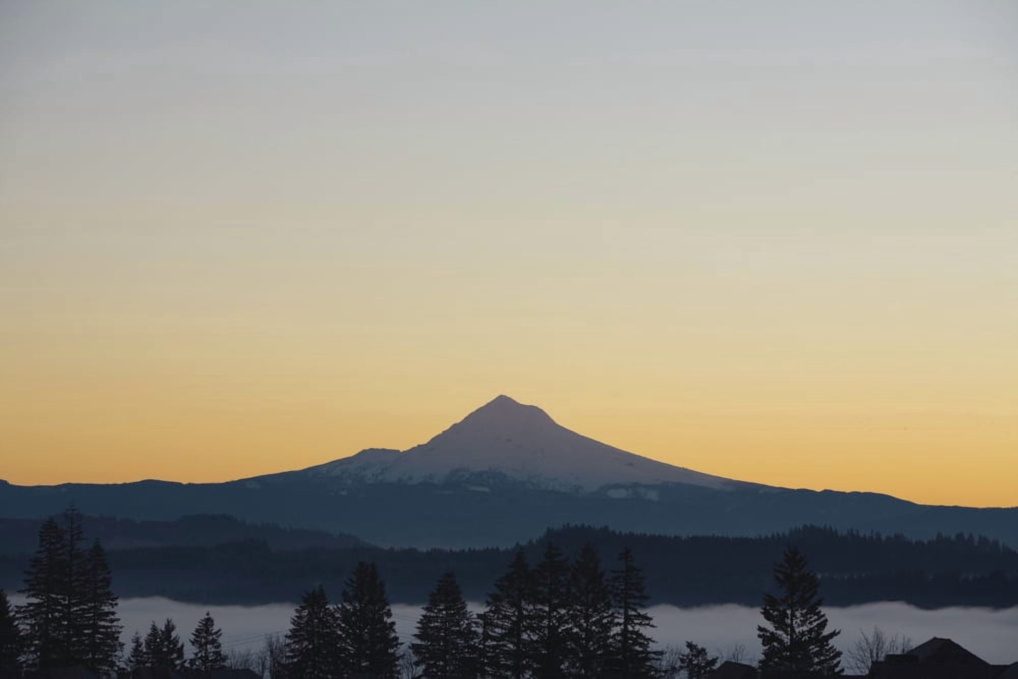 Silhouette Of Mountain Peak At Sunrise Canvas Art - Craig Tuttle Design Pics (38 x 24)