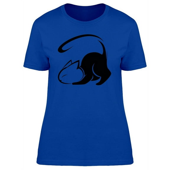 Silhouette Of Pouncing Cat T-Shirt Women -Image by Shutterstock, Female Small