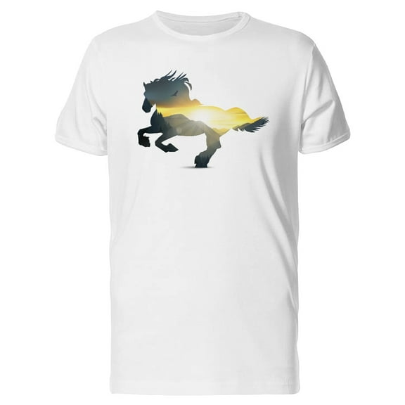 Silhouette Of Running Horse T-Shirt Men -Image by Shutterstock, Male x-Large