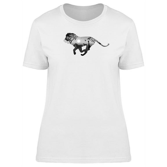 Silhouette Of Running Lion T-Shirt Women -Image by Shutterstock, Female Large