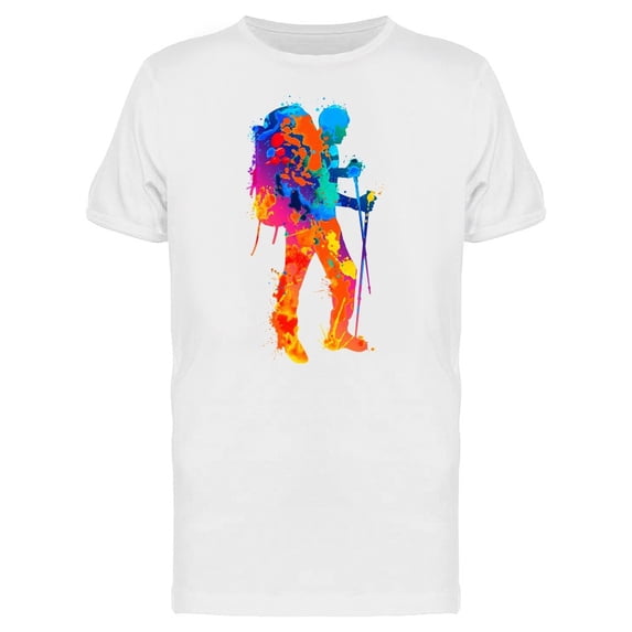 Silhouette Of Traveler Colorful Tee Men's -Image by Shutterstock