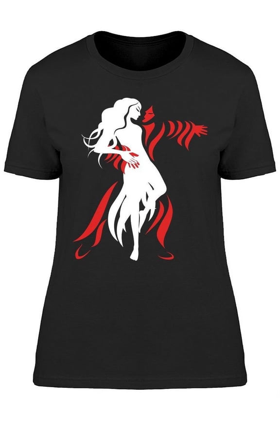 Silhouette Of Young Dancers T-Shirt Women -Image by Shutterstock Women T-Shirt, Female Medium