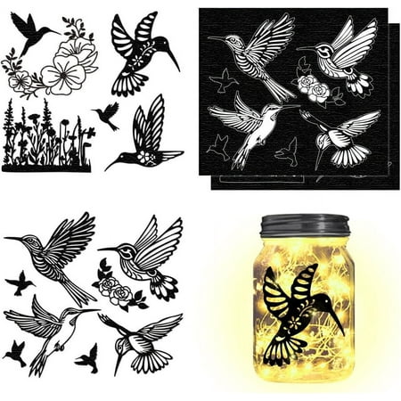 Silhouette Paper for Lighting Decoration Paper Cut Light box Mermaid Bird 150x170mm 4pcs/set Paper