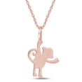 thumbnail image 1 of AFFY Silhouette Pet Love Monkey&nbsp;Animal Charm Pendant Necklace In 14K Rose Gold Over Sterling Silver, 1 of 5