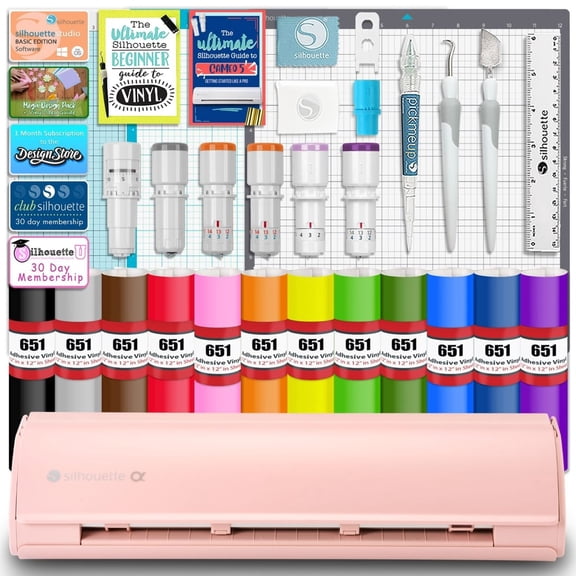 Silhouette Pink Cameo 5 Alpha w/ Deluxe Blade & Tool Pack, Mat Pack, Guides