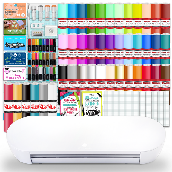 Silhouette Portrait 4 w/ Advanced Blade Pack, 38 Oracal Sheets, Siser HTV