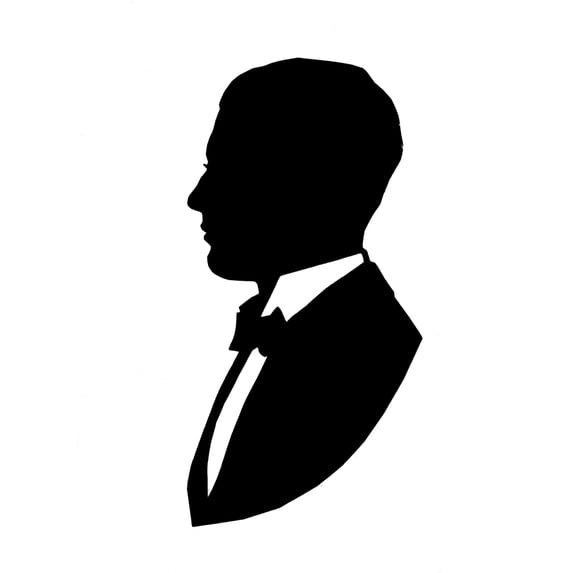 Silhouette Portrait Of A Man In Evening Dress Poster Print By ®H L Oakley Mary Evans (18 X 24)