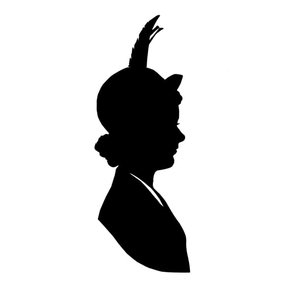 Silhouette Portrait Of A Woman In A Hat Poster Print By ®H L Oakley Mary Evans (24 X 36)