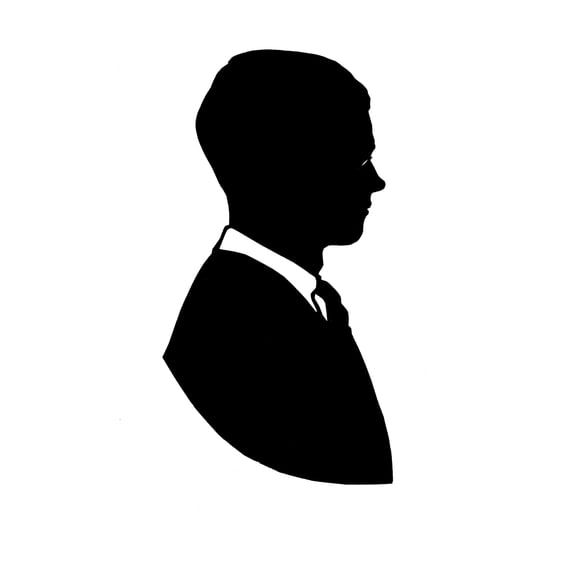 Silhouette Portrait Of Gilbert Ledward, Sculptor Poster Print By ®H L Oakley Mary Evans (24 X 36)