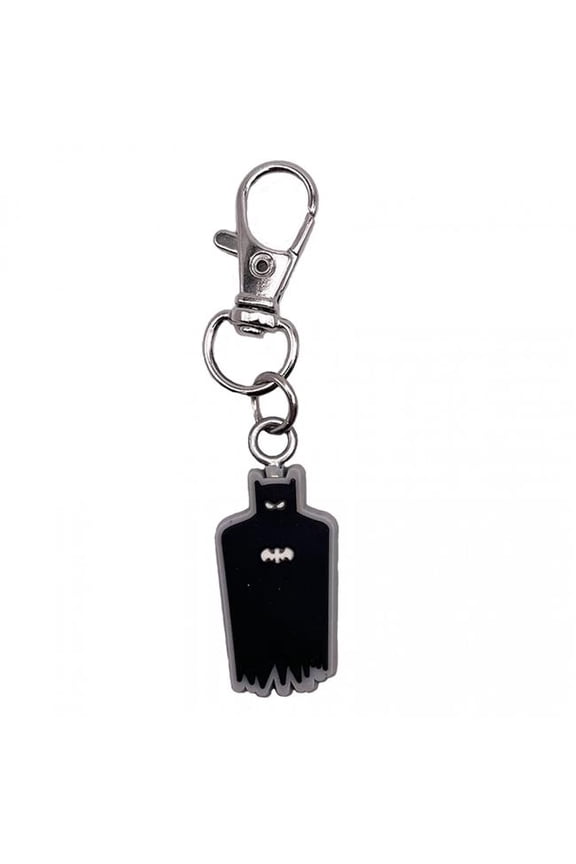 Silhouette Rubber Keychain, Silver, Black & Grey
