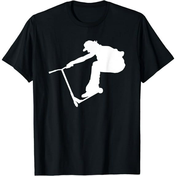 Silhouette Scootering Stunt Scooter Rider Racing Trick Racer T-Shirt