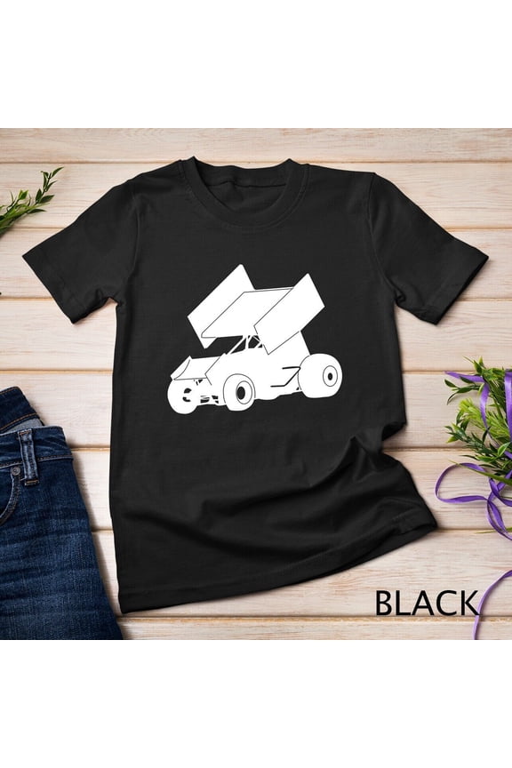 Silhouette Sprint Car Racing Dirt Track Racer Driver Rider T-Shirt