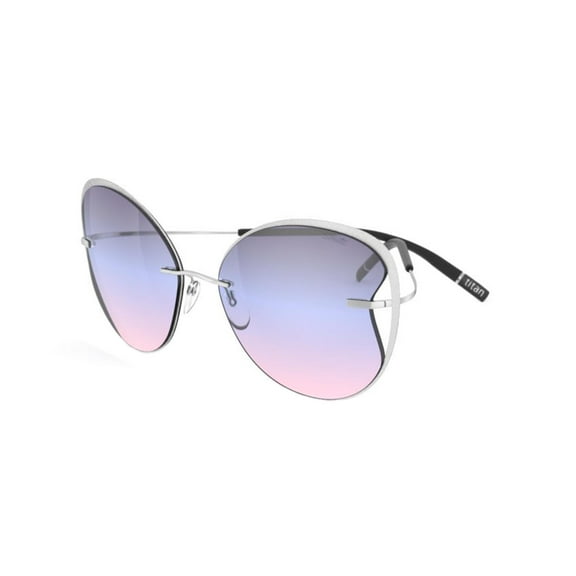 Silhouette - TITAN ACCENT SHADES 8173, Cat Eye titanium women SILVER/TRICOLOR LAVANDER