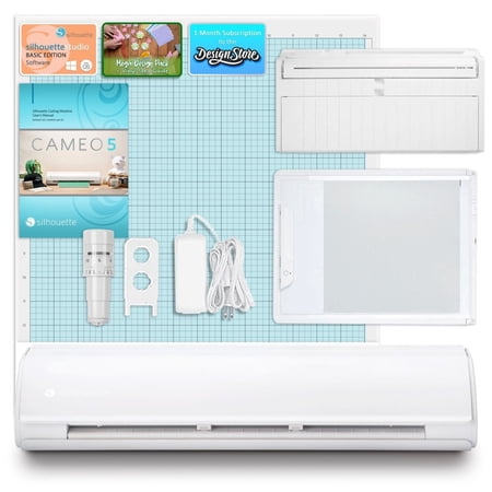 Silhouette White Cameo 5 PLUS with Electrostatic Grip Mat Attachment