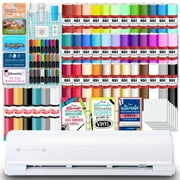 Silhouette White Cameo 5 Alpha w/ 38 Oracal Sheets, Siser HTV, Guides, 24 Pens