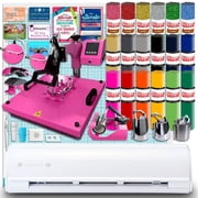 Silhouette White Cameo 5 Alpha w/ 8-in-1 Pink Heat Press & Siser HTV