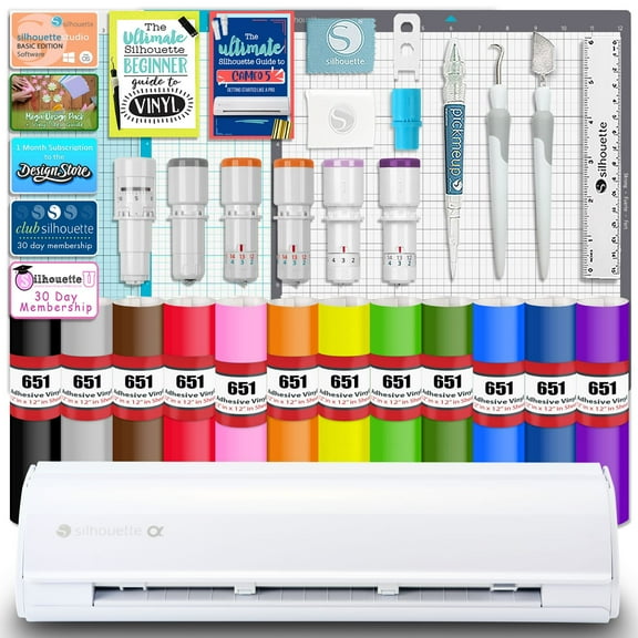 Silhouette White Cameo 5 Alpha w/ Deluxe Blade & Tool Pack, Mat Pack, Guides