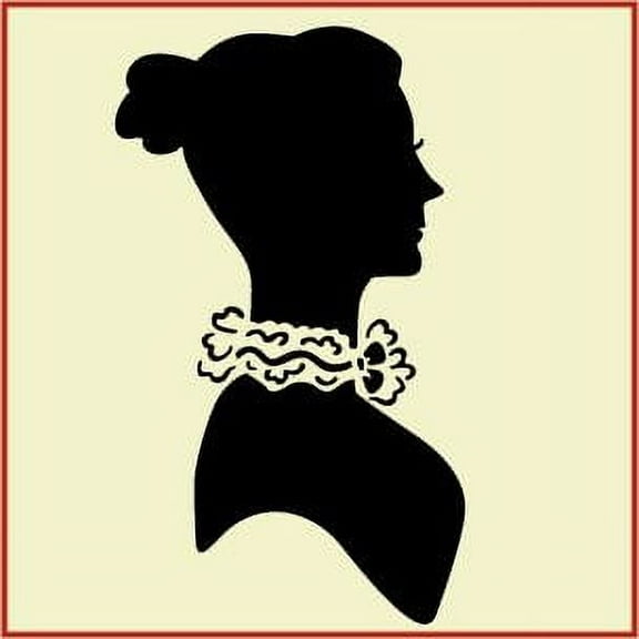 Silhouette Woman Stencil - Shadow Art Head Silhouette Profile Cameo Template Reusable Laser Cut Mylar Template for Painting Home Decor Crafts - The Artful Stencil
