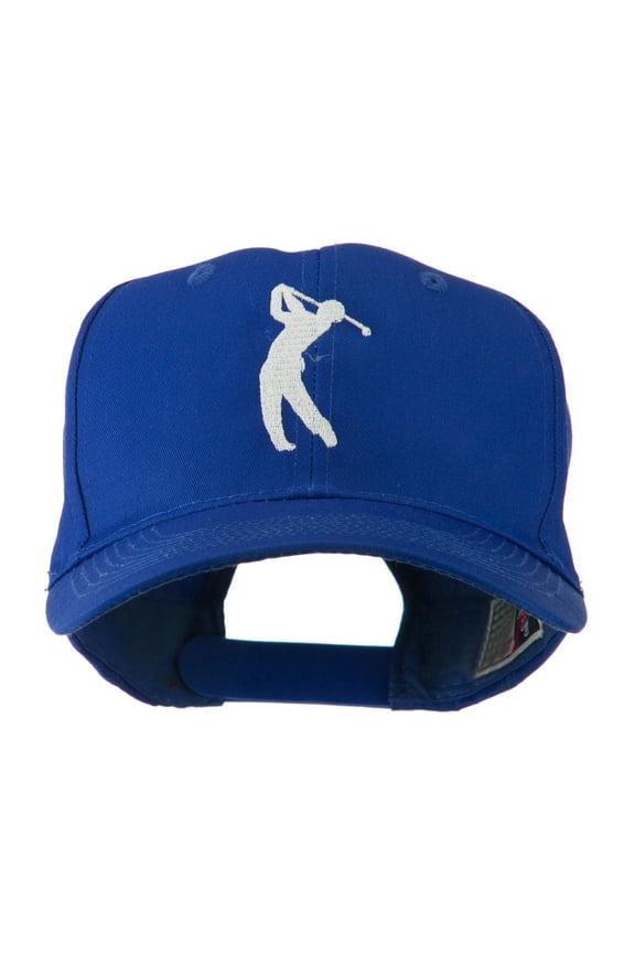 Silhouette of Golfer Swing Embroidered Cap - Royal OSFM