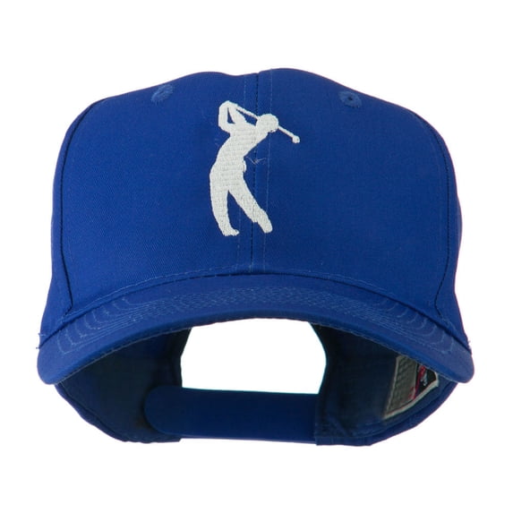 Silhouette of Golfer Swing Embroidered Cap - Royal OSFM