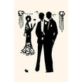 thumbnail image 1 of Silhouette of Two men in Tuxedos and a woman in gown in conversation Poster Print by Maxfield Parrish (24 x 36), 1 of 1