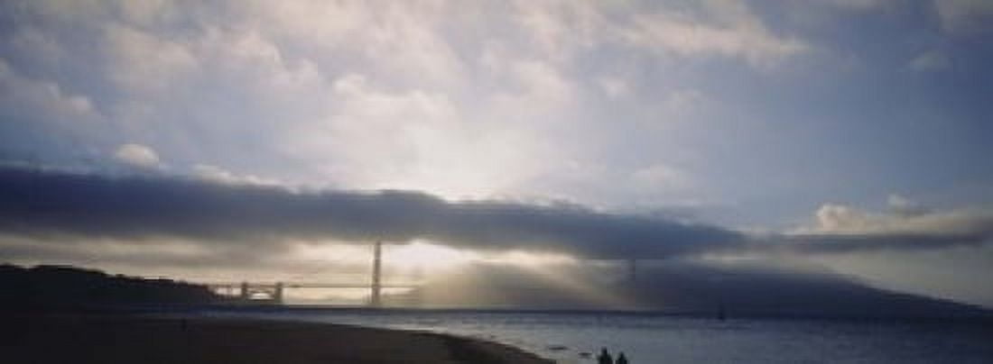 Silhouette of a bridge Golden Gate Bridge San Francisco California USA Canvas Art - Panoramic Images (18 x 7)