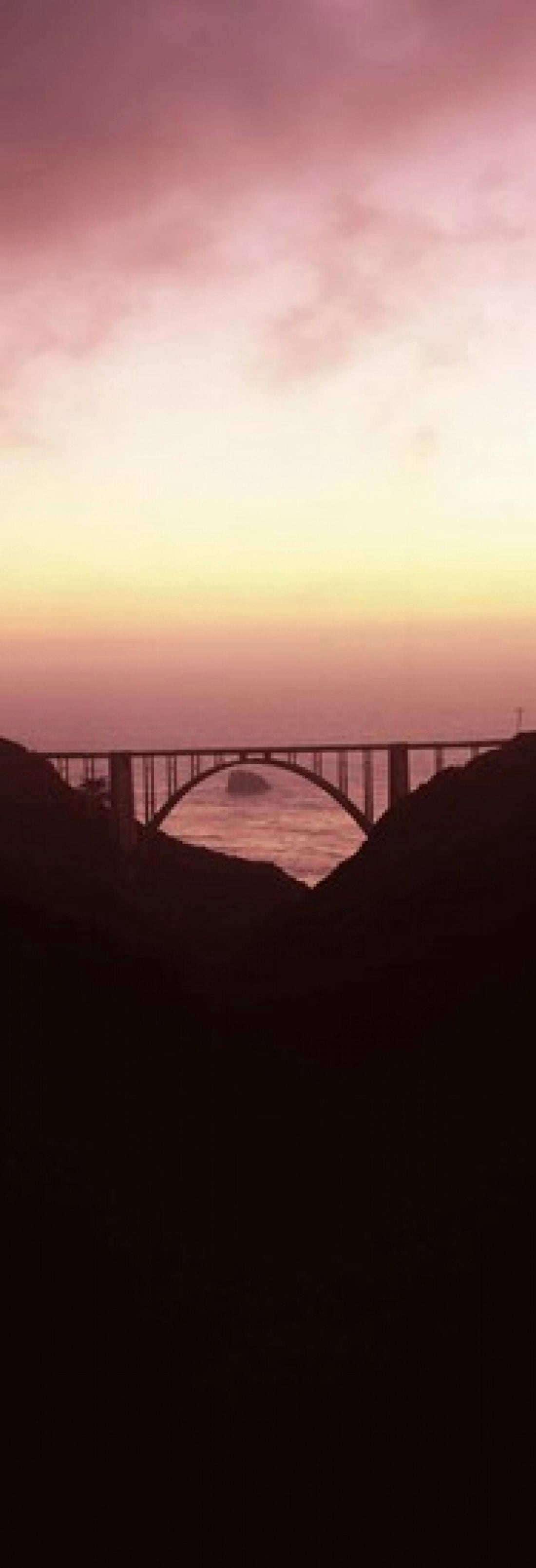 Silhouette of a bridge at sunset Bixby Bridge Big Sur California USA Canvas Art - Panoramic Images (18 x 7)