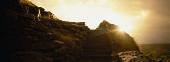 Silhouette of a cave at sunset Ailwee Cave County Clare Republic Of Ireland Canvas Art - Panoramic Images (36 x 13)