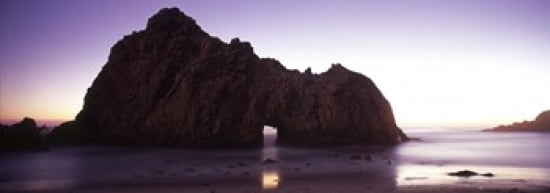 Silhouette of a cliff on the beach Pfeiffer Beach Big Sur California USA Canvas Art - Panoramic Images (36 x 13)