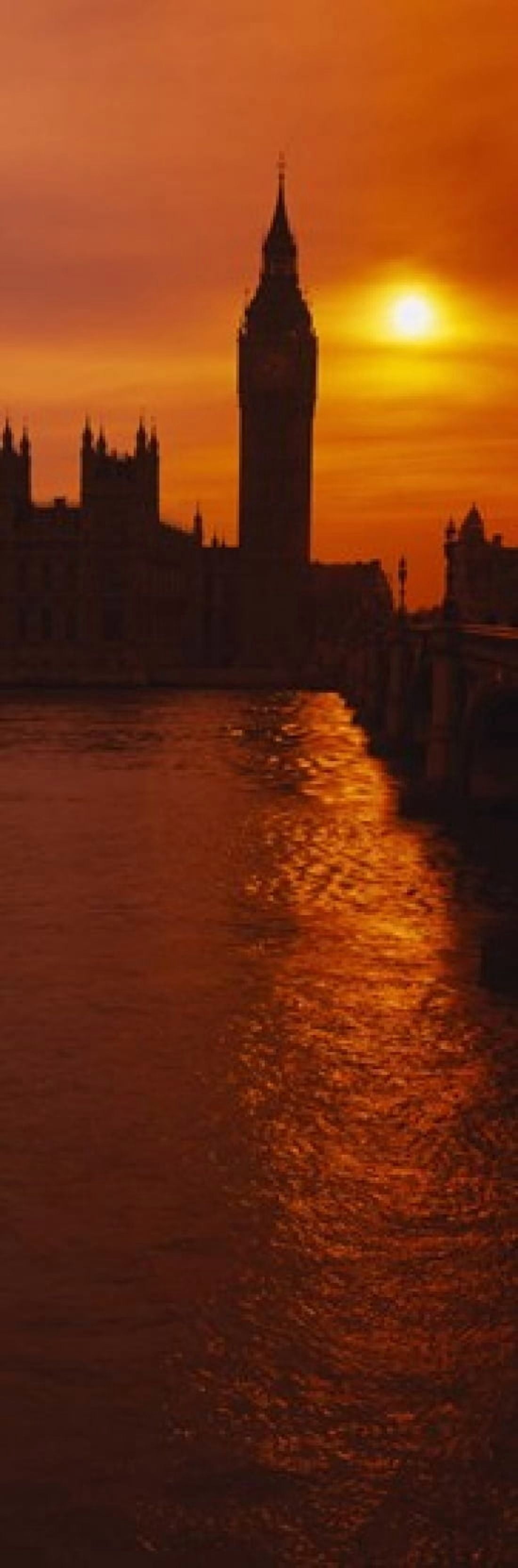 Silhouette of a government building and a clock tower at sunset Big Ben House of Parliament London England Canvas Art - Panoramic Images (36 x 12)