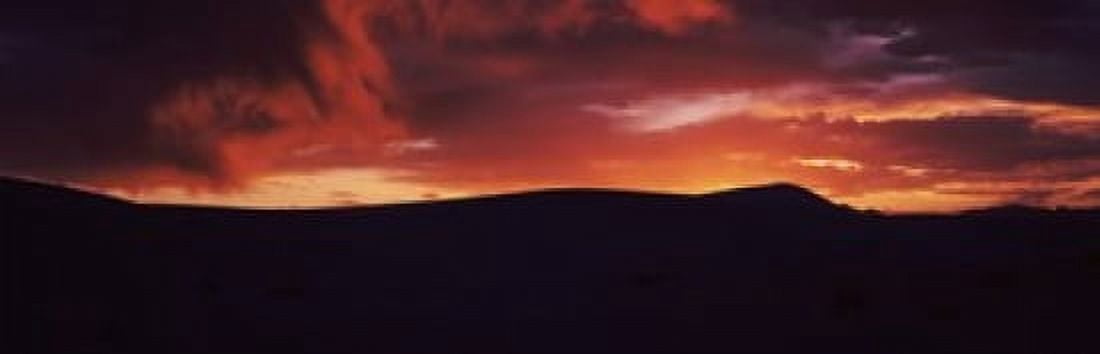 Silhouette of a mountain range at dusk White Sands National Monument New Mexico USA Canvas Art - Panoramic Images (18 x 6)