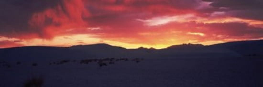 Silhouette of a mountain range at dusk White Sands National Monument New Mexico USA Canvas Art - Panoramic Images (18 x 6)