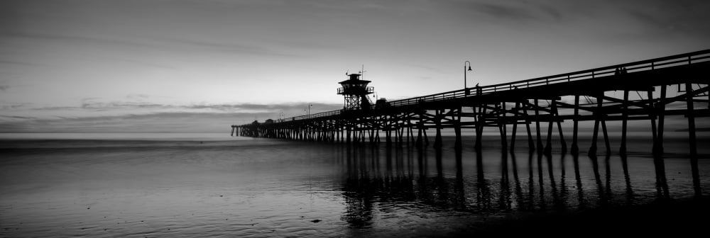 Silhouette of a pier San Clemente Pier Los Angeles County California USA Canvas Art - Panoramic Images (12 x 36)