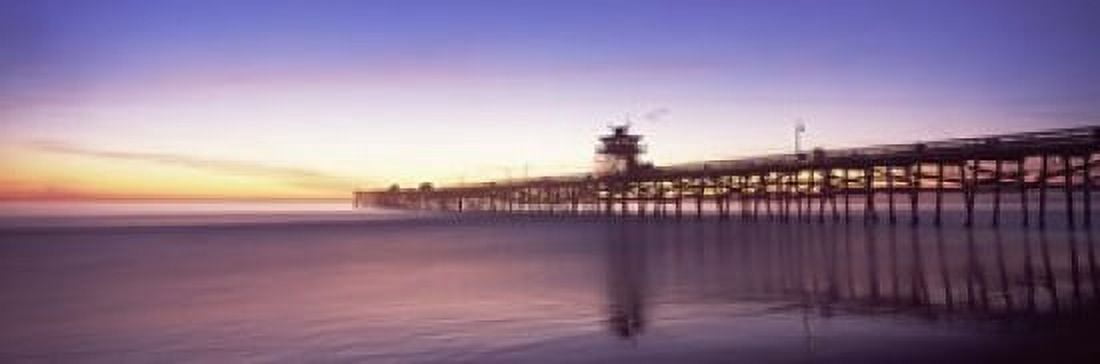 Silhouette of a pier San Clemente Pier Los Angeles County California USA Canvas Art - Panoramic Images (18 x 6)
