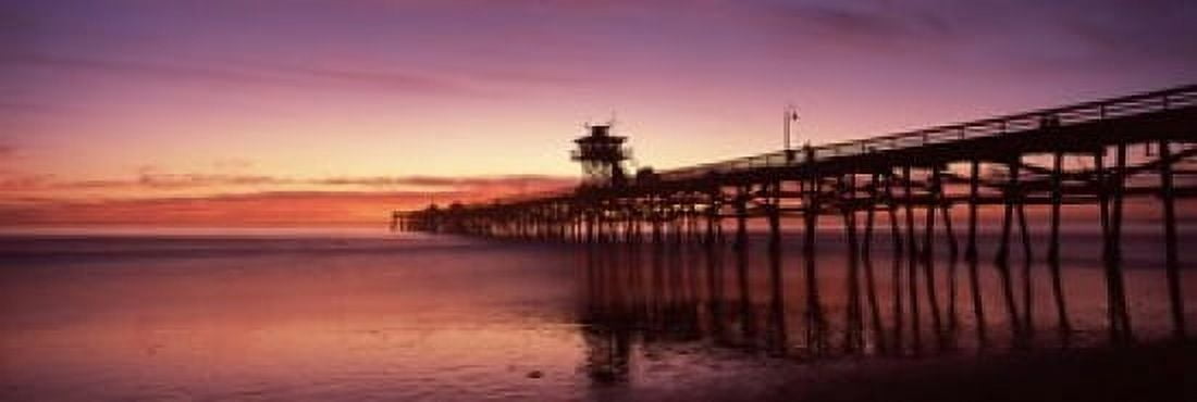 Silhouette of a pier San Clemente Pier Los Angeles County California USA Canvas Art - Panoramic Images (18 x 6)