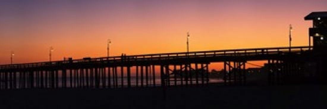 Silhouette of a pier at sunset Ventura Ventura County California USA Canvas Art - Panoramic Images (18 x 6)