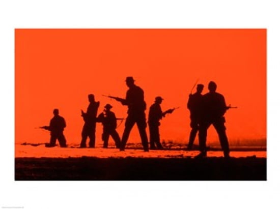 Silhouette of army soldiers US Military Special Forces Canvas Art - (24 x 18)