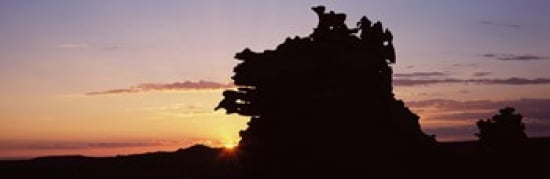Silhouette of cliffs at sunset Fantasy Canyon Uintah County Utah USA Canvas Art - Panoramic Images (36 x 12)