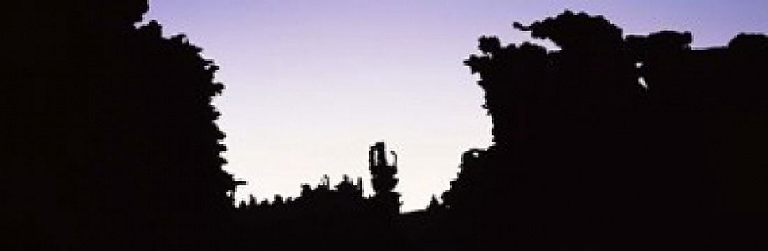 Silhouette of rock formations Teapot Rock Fantasy Canyon Uintah County Utah USA Canvas Art - Panoramic Images (18 x 6)