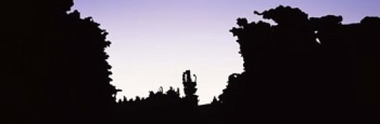 Silhouette of rock formations Teapot Rock Fantasy Canyon Uintah County Utah USA Canvas Art - Panoramic Images (36 x 12)