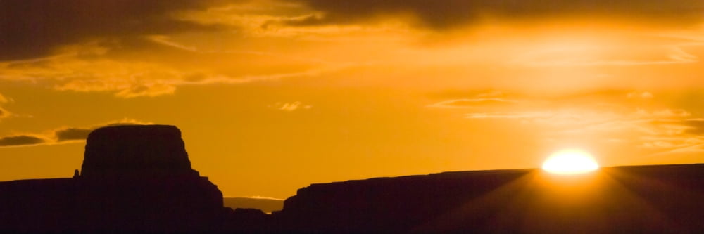 Silhouette of rock formations at sunrise Grand Canyon National Park Arizona USA Canvas Art - Panoramic Images (6 x 18)