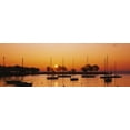 thumbnail image 1 of Silhouette of sailboats in a lake, Lake Michigan, Chicago, Illinois, USA Poster Print (18 x 6), 1 of 1
