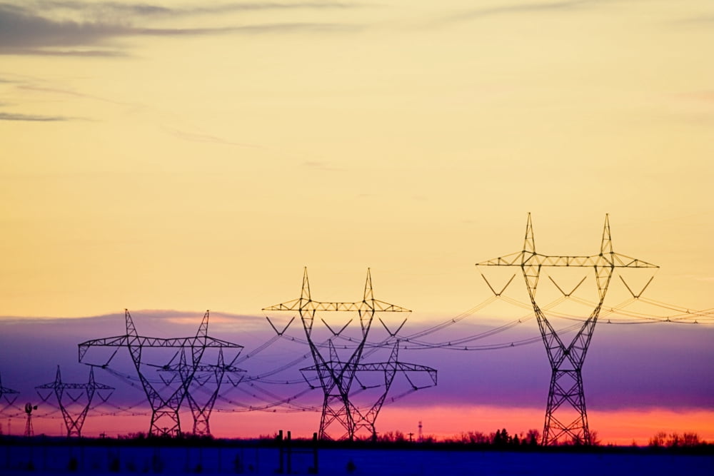 Silhouetted Transmission Towers Canvas Art - Richard Wear Design Pics (40 x 26)