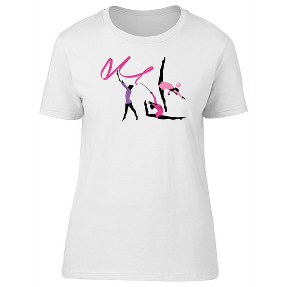 Silhouettes Of Girl Gymnast T-Shirt Women -Image by Shutterstock, Female Large