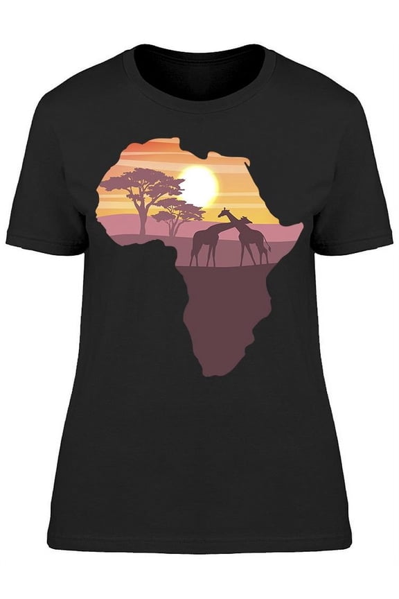 Silhouettes Of Two Giraffes T-Shirt Women -Image by Shutterstock, Female Small